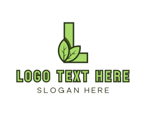 Green Man - Eco Letter L logo design