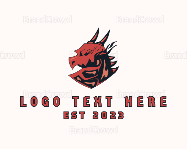 Medieval Fire Dragon Logo