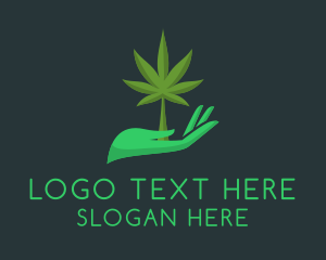 Cannabis - Medical Weed Hand logo design