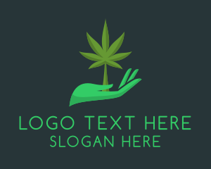 Eco Friendly - Medical Weed Hand logo design