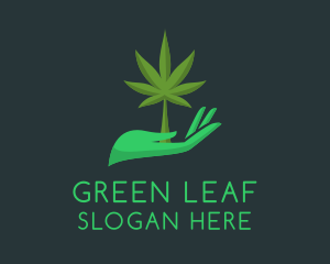 Medical Weed Hand  logo design