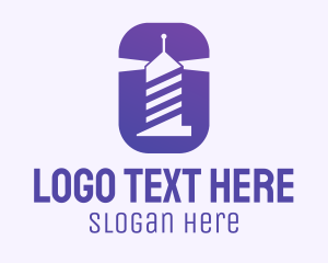 App - Stripes Lighthouse Beacon logo design