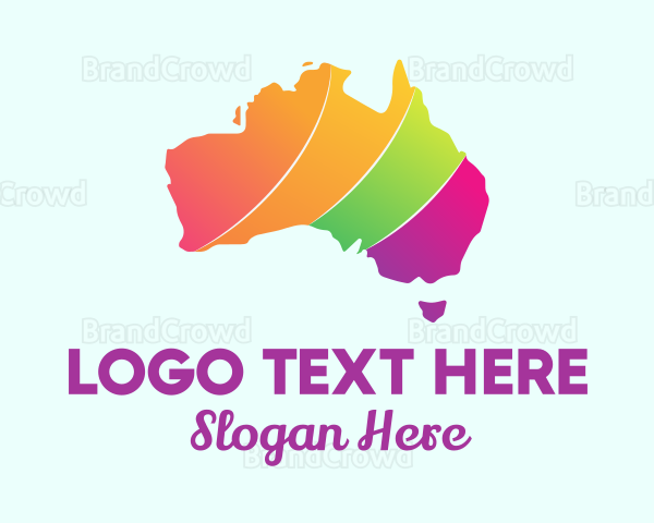 Colorful Australia Map Logo