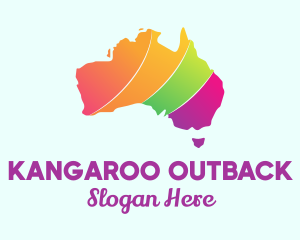 Australia - Colorful Australia Map logo design