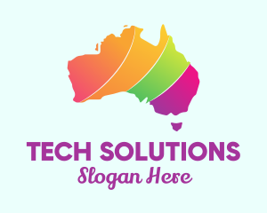 Gps Tracker - Colorful Australia Map logo design