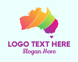 Land - Colorful Australia Map logo design