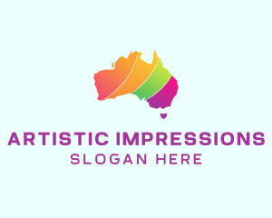 Colorful Australia Map logo design