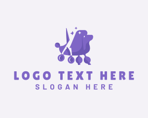 Poodle - Dog Scissors Groom logo design