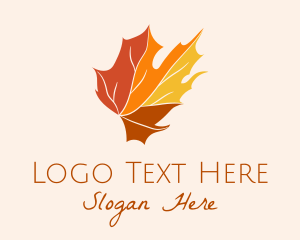 Falling Leaves - Fall Maple Leaf logo design