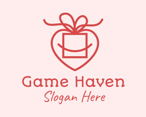 Dating - Pink Heart Gift logo design