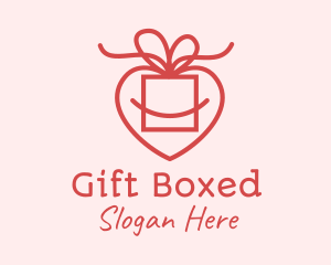 Pink Heart Gift logo design