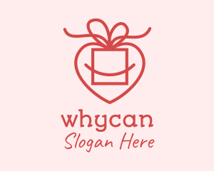 Dating Forum - Pink Heart Gift logo design