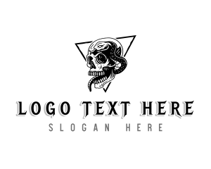 Skeleton - Skull Serpent Skeleton logo design