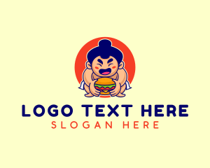 Dinner - Japanese Sumo Burger logo design
