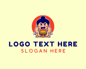 Mascot - Japanese Sumo Burger logo design