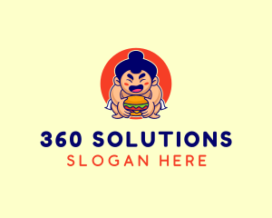 Japanese Sumo Burger logo design