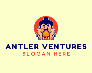 Japanese Sumo Burger logo design