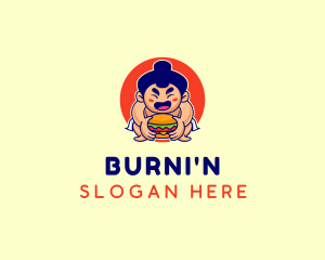 Japanese Sumo Burger logo design