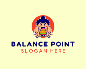 Japanese Sumo Burger logo design