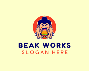 Japanese Sumo Burger logo design