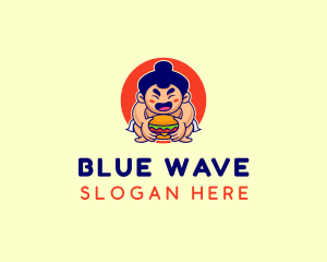 Japanese Sumo Burger logo design