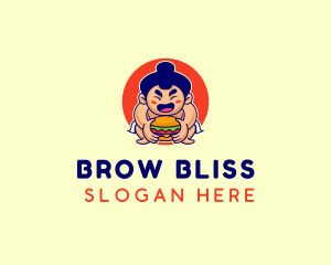 Japanese Sumo Burger logo design