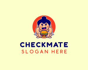 Japanese Sumo Burger logo design