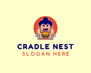 Japanese Sumo Burger logo design