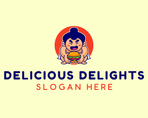 Japanese Sumo Burger logo design