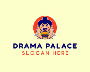 Japanese Sumo Burger logo design