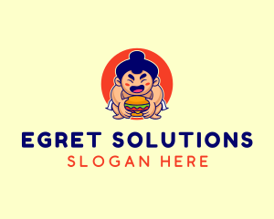 Japanese Sumo Burger logo design