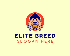 Japanese Sumo Burger logo design