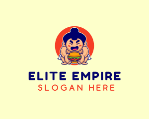 Japanese Sumo Burger logo design