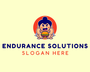 Japanese Sumo Burger logo design