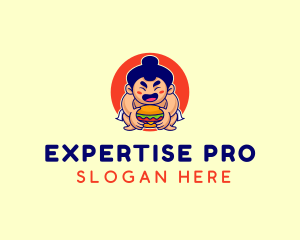 Japanese Sumo Burger logo design