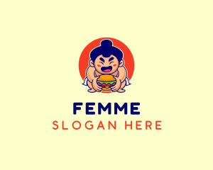 Japanese Sumo Burger logo design