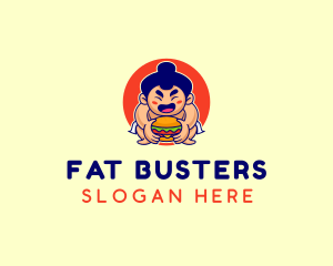 Fat - Japanese Sumo Burger logo design