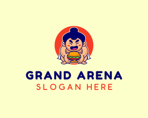 Japanese Sumo Burger logo design