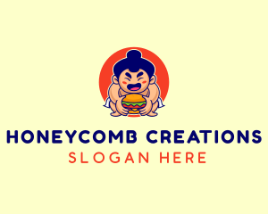 Japanese Sumo Burger logo design