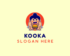 Japanese Sumo Burger logo design