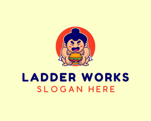 Japanese Sumo Burger logo design