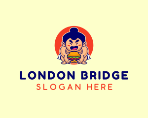 Japanese Sumo Burger logo design