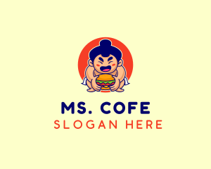 Japanese Sumo Burger logo design