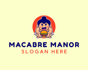 Japanese Sumo Burger logo design