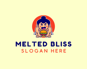 Japanese Sumo Burger logo design