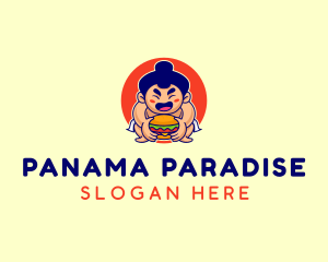 Japanese Sumo Burger logo design