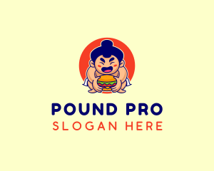 Japanese Sumo Burger logo design