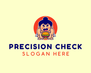 Japanese Sumo Burger logo design