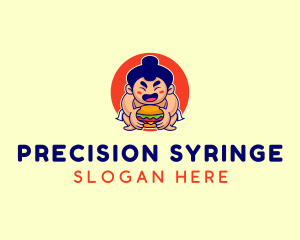 Japanese Sumo Burger logo design