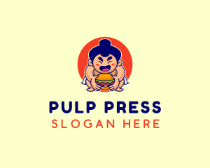 Japanese Sumo Burger logo design